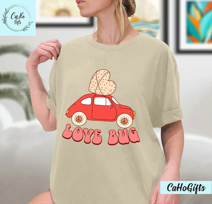 Vintage Love Bug Car T Shirt Lover Lovebug Classic Valentines Day