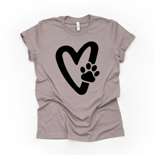 Valentine'S Day T Shirt Cute Heart With Paw Animal Lover Dog Valentine Design Premium Unisex 3 Color Choices Plus Tee